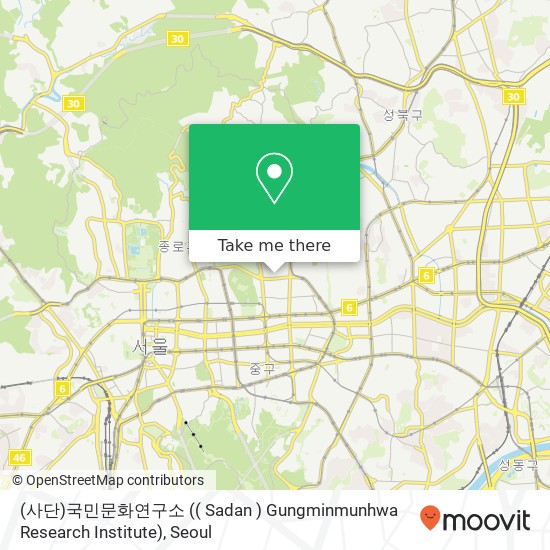 (사단)국민문화연구소 (( Sadan ) Gungminmunhwa Research Institute) map