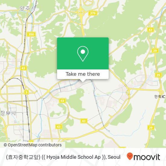 (효자중학교앞) (( Hyoja Middle School Ap )) map