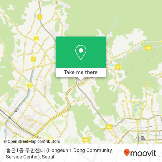 홍은1동 주민센터 (Hongeun 1 Dong Community Service Center) map