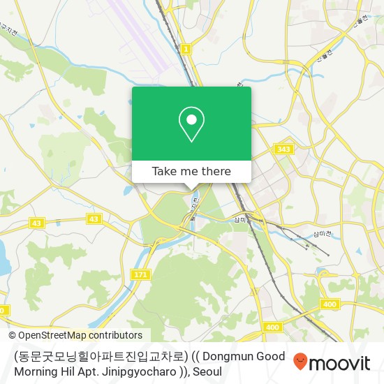 (동문굿모닝힐아파트진입교차로) (( Dongmun Good Morning Hil Apt. Jinipgyocharo )) map