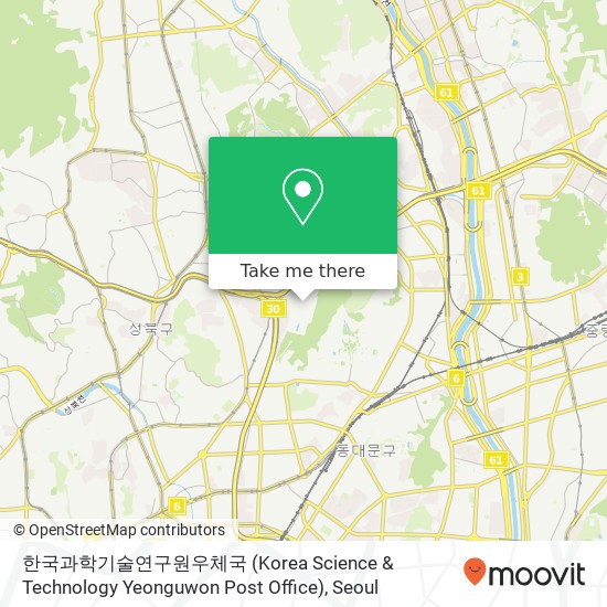 한국과학기술연구원우체국 (Korea Science & Technology Yeonguwon Post Office) map