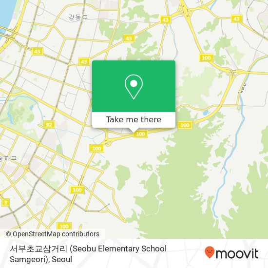 서부초교삼거리 (Seobu Elementary School Samgeori) map