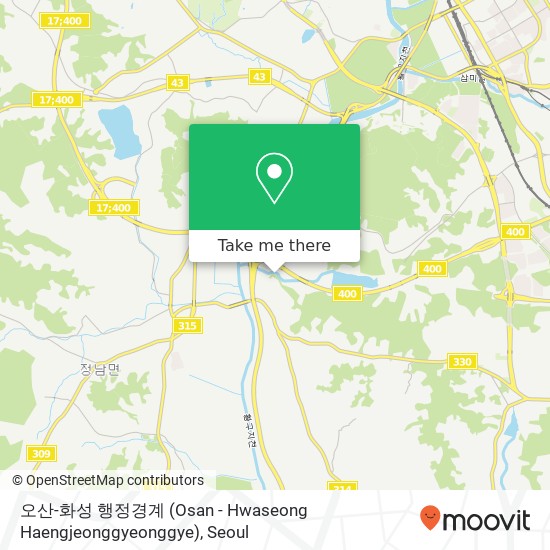 오산-화성 행정경계 (Osan - Hwaseong  Haengjeonggyeonggye) map