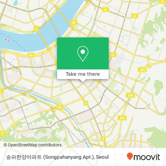 송파한양아파트 (Songpahanyang Apt.) map