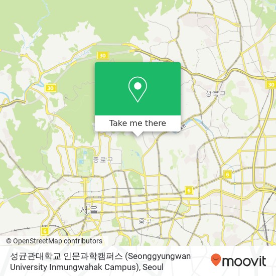 성균관대학교 인문과학캠퍼스 (Seonggyungwan University Inmungwahak Campus) map