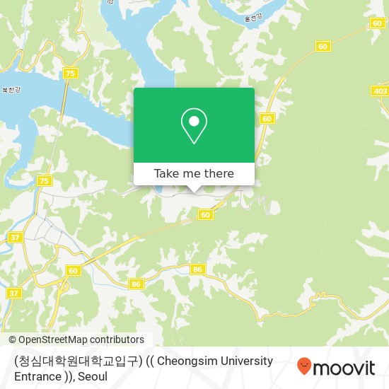 (청심대학원대학교입구) (( Cheongsim University Entrance )) map