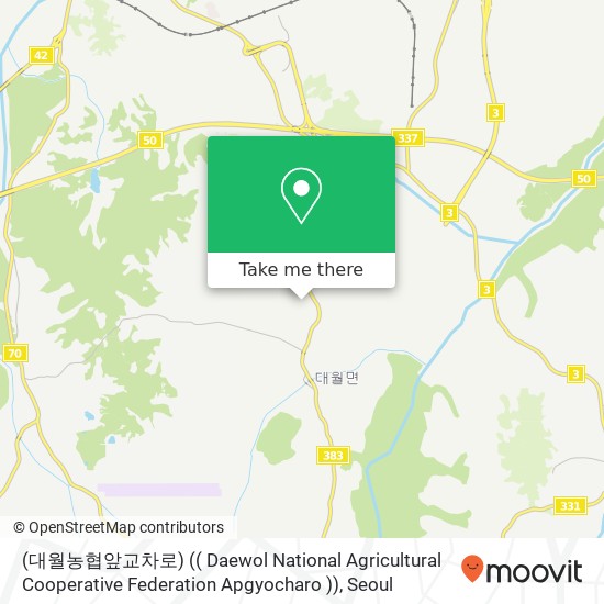 (대월농협앞교차로) (( Daewol National Agricultural Cooperative Federation Apgyocharo )) map