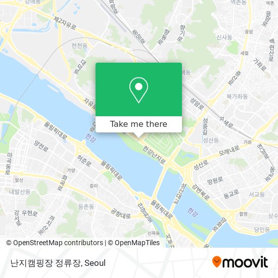 난지캠핑장 정류장 map