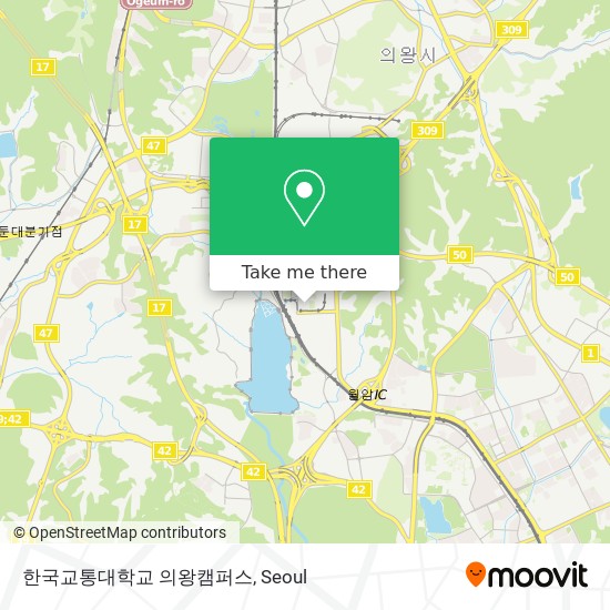 한국교통대학교 의왕캠퍼스 map