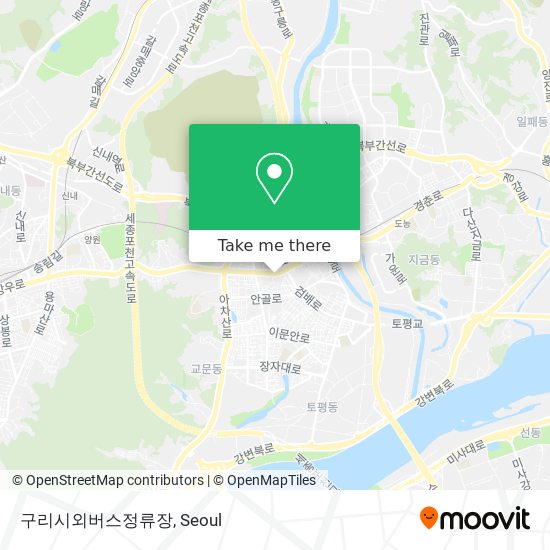 구리시외버스정류장 map