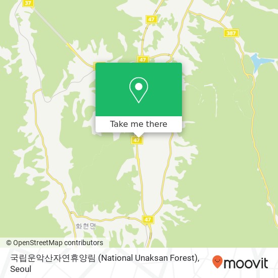 국립운악산자연휴양림 (National Unaksan Forest) map