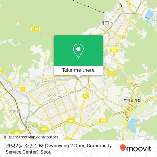 관양2동 주민센터 (Gwanyang 2 Dong Community Service Center) map