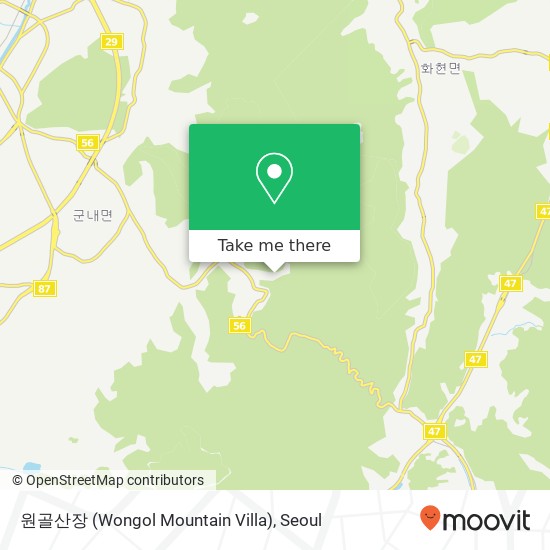 원골산장 (Wongol Mountain Villa) map