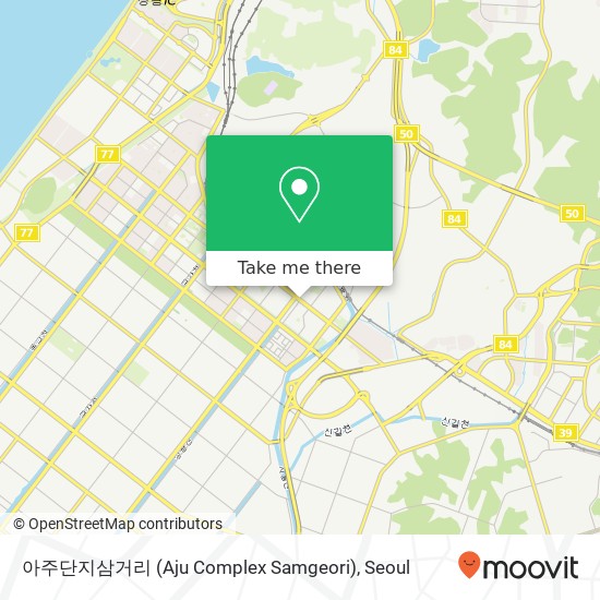 아주단지삼거리 (Aju Complex Samgeori) map