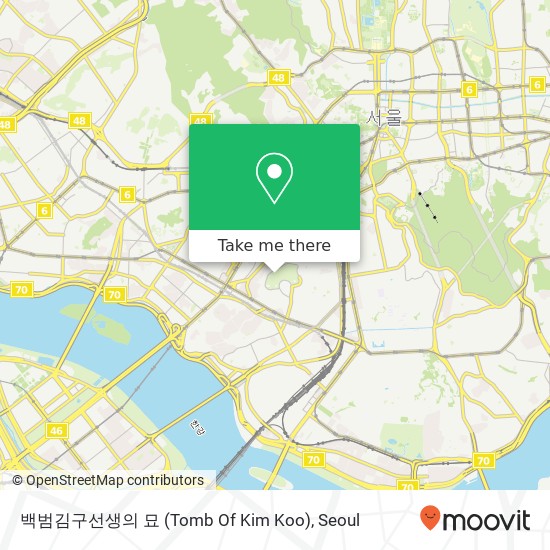백범김구선생의 묘 (Tomb Of Kim Koo) map