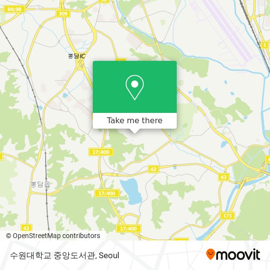 수원대학교 중앙도서관 map