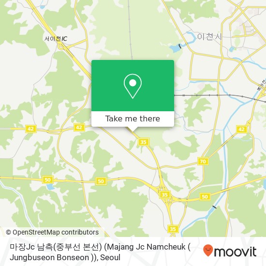 마장Jc 남측(중부선 본선) (Majang Jc Namcheuk ( Jungbuseon  Bonseon )) map