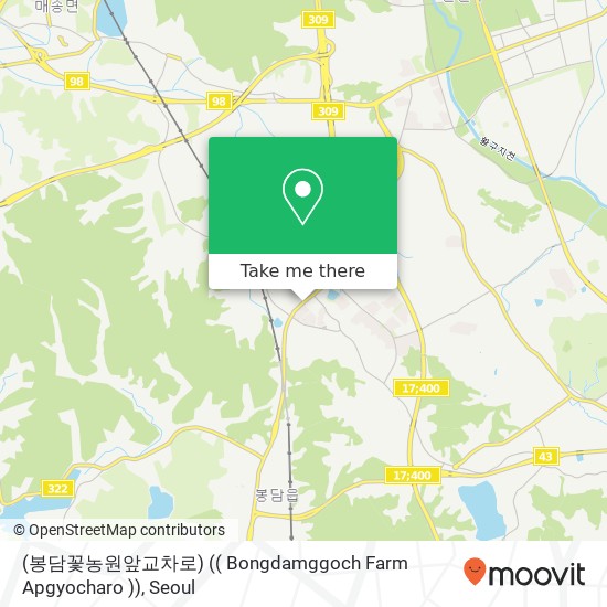(봉담꽃농원앞교차로) (( Bongdamggoch Farm Apgyocharo )) map