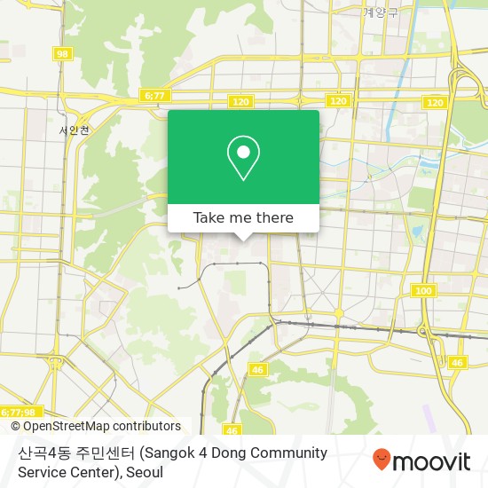 산곡4동 주민센터 (Sangok 4 Dong Community Service Center) map