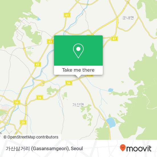 가산삼거리 (Gasansamgeori) map