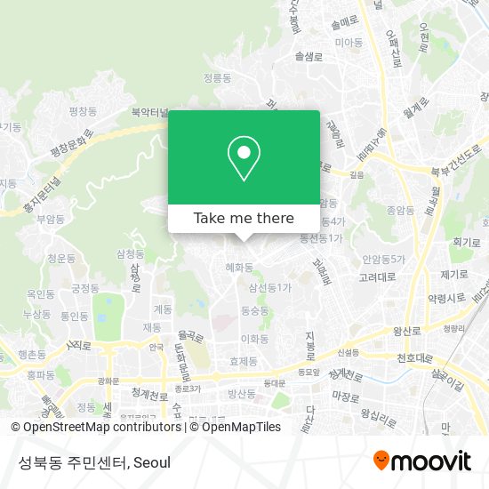성북동 주민센터 map