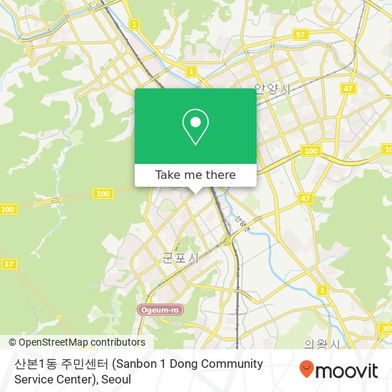 산본1동 주민센터 (Sanbon 1 Dong Community Service Center) map