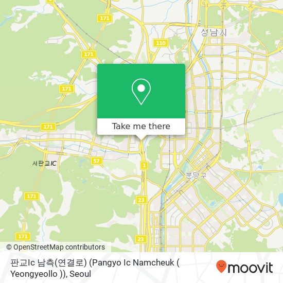 판교Ic 남측(연결로) (Pangyo Ic Namcheuk ( Yeongyeollo )) map