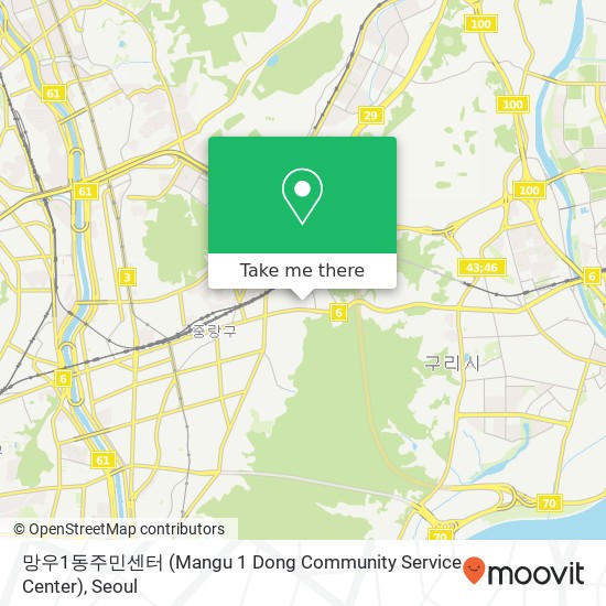 망우1동주민센터 (Mangu 1 Dong Community Service Center) map