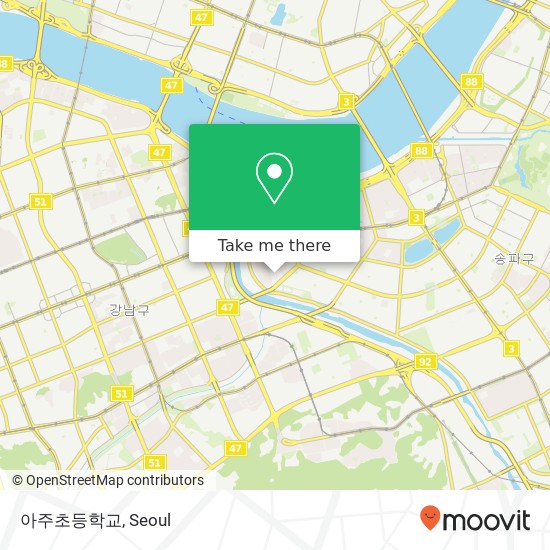 아주초등학교 map