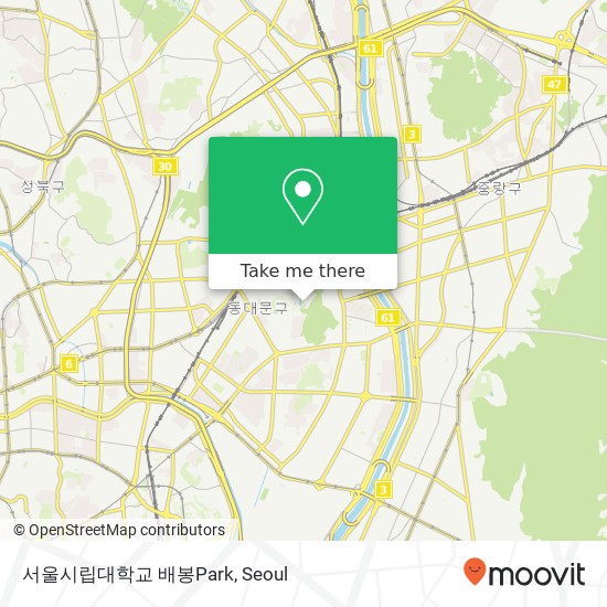 서울시립대학교 배봉Park map