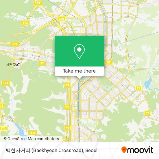 백현사거리 (Baekhyeon Crossroad) map