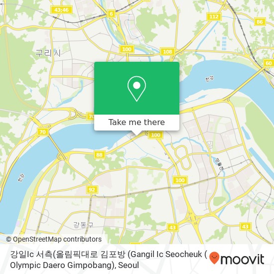 강일Ic 서측(올림픽대로 김포방 (Gangil Ic Seocheuk ( Olympic Daero  Gimpobang) map