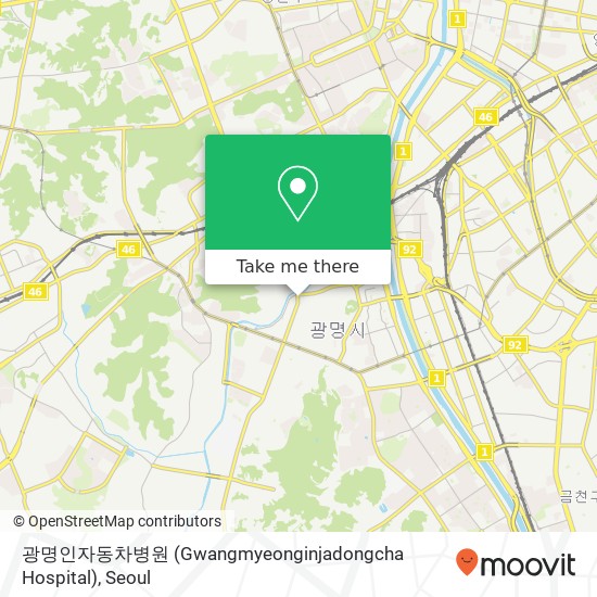 광명인자동차병원 (Gwangmyeonginjadongcha Hospital) map