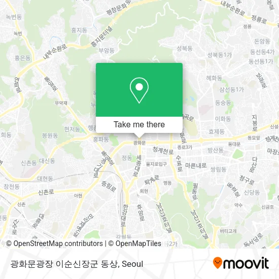 광화문광장 이순신장군 동상 map