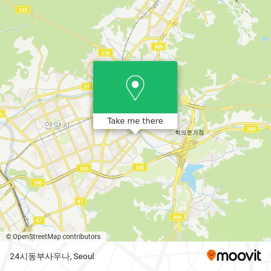 24시동부사우나 map