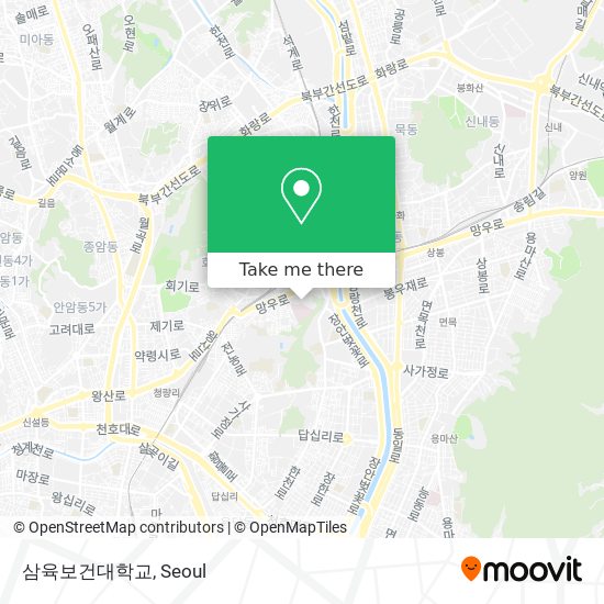 삼육보건대학교 map