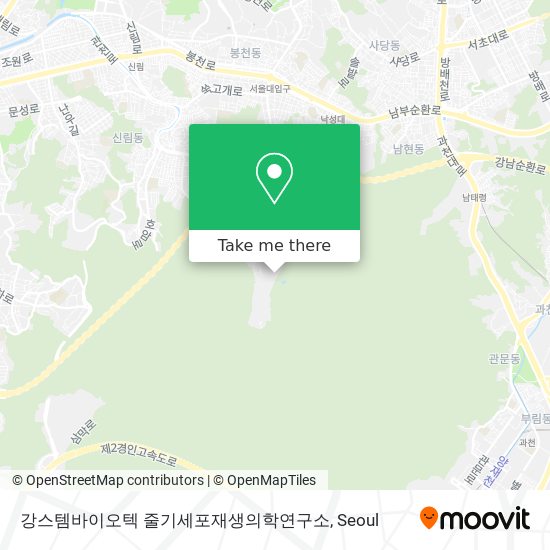 강스템바이오텍 줄기세포재생의학연구소 map