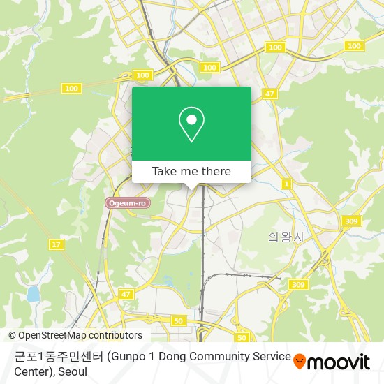 군포1동주민센터 (Gunpo 1 Dong Community Service Center) map