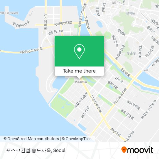포스코건설 송도사옥 map