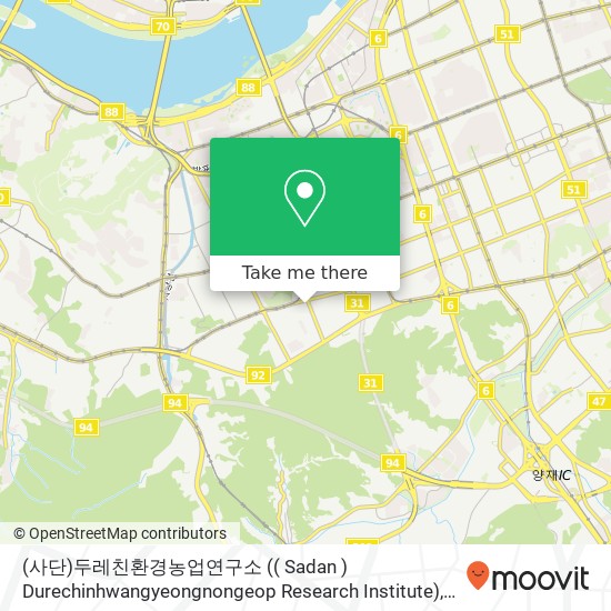 (사단)두레친환경농업연구소 (( Sadan ) Durechinhwangyeongnongeop Research Institute) map