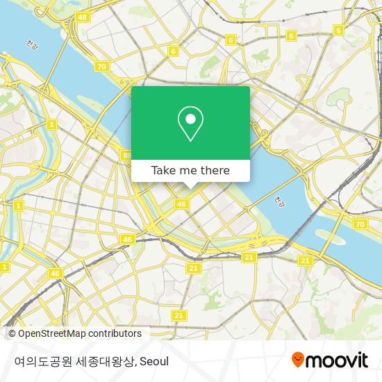 여의도공원 세종대왕상 map