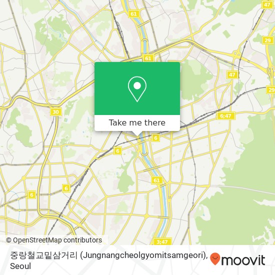 중랑철교밑삼거리 (Jungnangcheolgyomitsamgeori) map