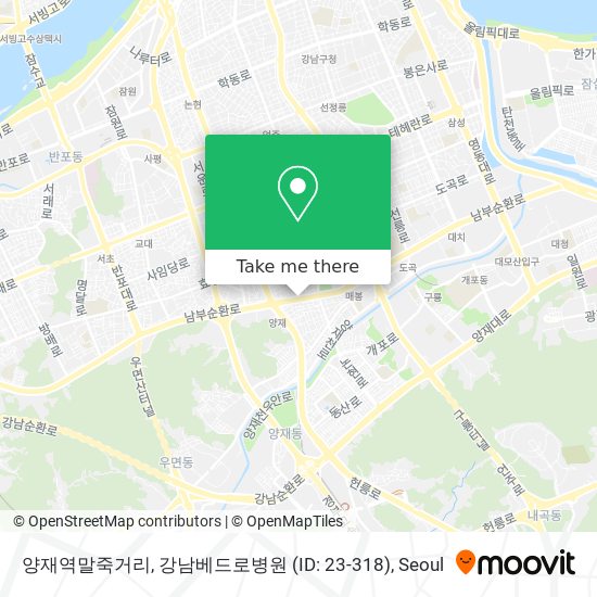 양재역말죽거리, 강남베드로병원 (ID: 23-318) map