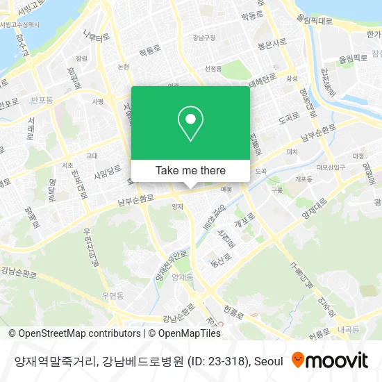 양재역말죽거리, 강남베드로병원 (ID: 23-318) map