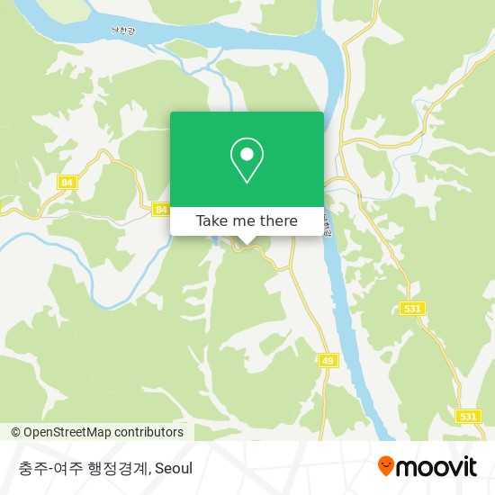 충주-여주 행정경계 map