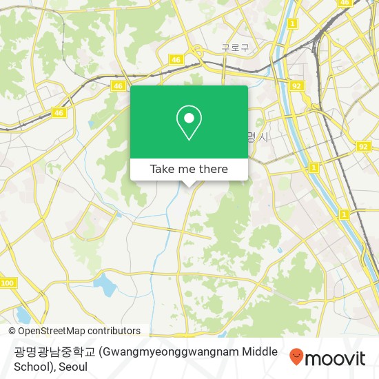 광명광남중학교 (Gwangmyeonggwangnam Middle School) map