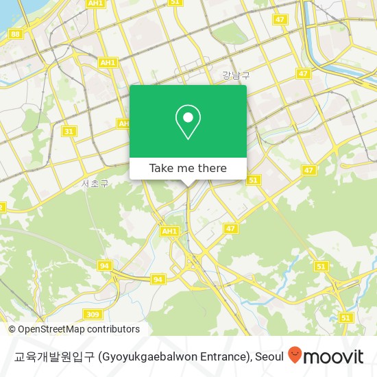 교육개발원입구 (Gyoyukgaebalwon Entrance) map