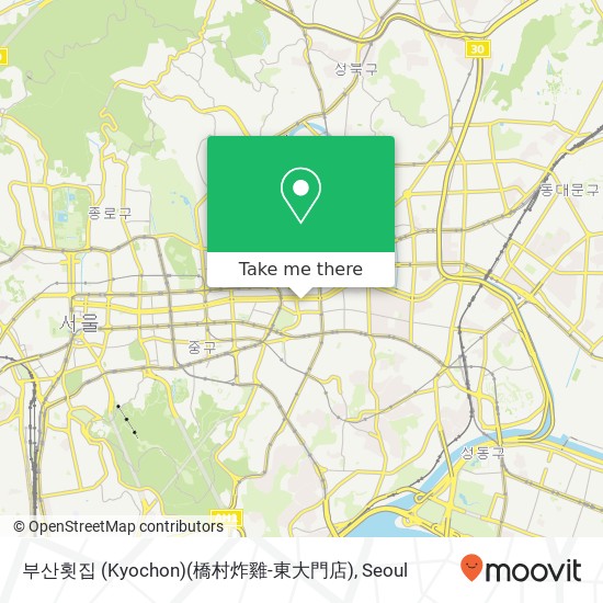 부산횟집 (Kyochon)(橋村炸雞-東大門店) map