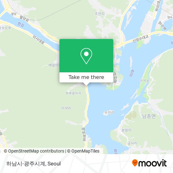 하남시-광주시계 map