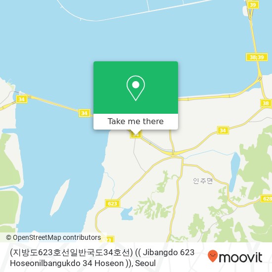 (지방도623호선일반국도34호선) (( Jibangdo 623 Hoseonilbangukdo 34 Hoseon )) map